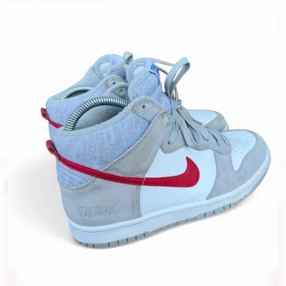 Nike Dunk High SE Athletic Club Light Smoke Grey Gym Red DH9750-001 GS Size 8W - Picture 2 of 8